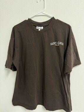 Saint Louis Crystal Men's Dark Brown Logo Short-Sleeve Tee